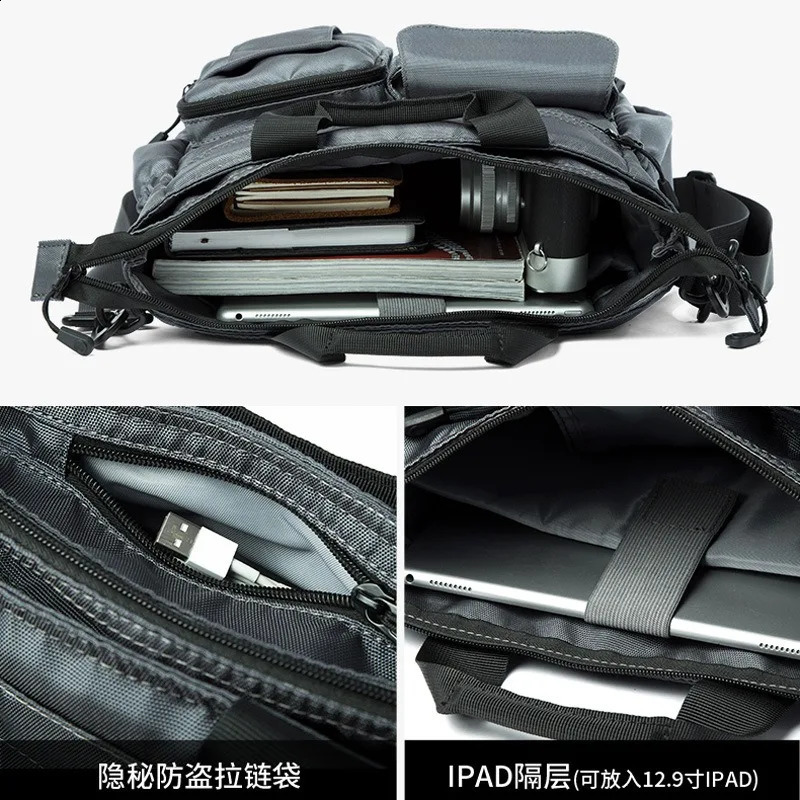 Oxford Crossbody Bag Multifunctional Shoulder Bag for Business TravelCasual Use Stylish Laptop Briefcase with Adjustable Strap 260626 - view 4