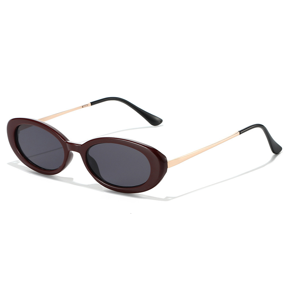 2026 New Oval Fashion Simple Small Frame Versatile Metal Sunglasses For Men And Women - view 3