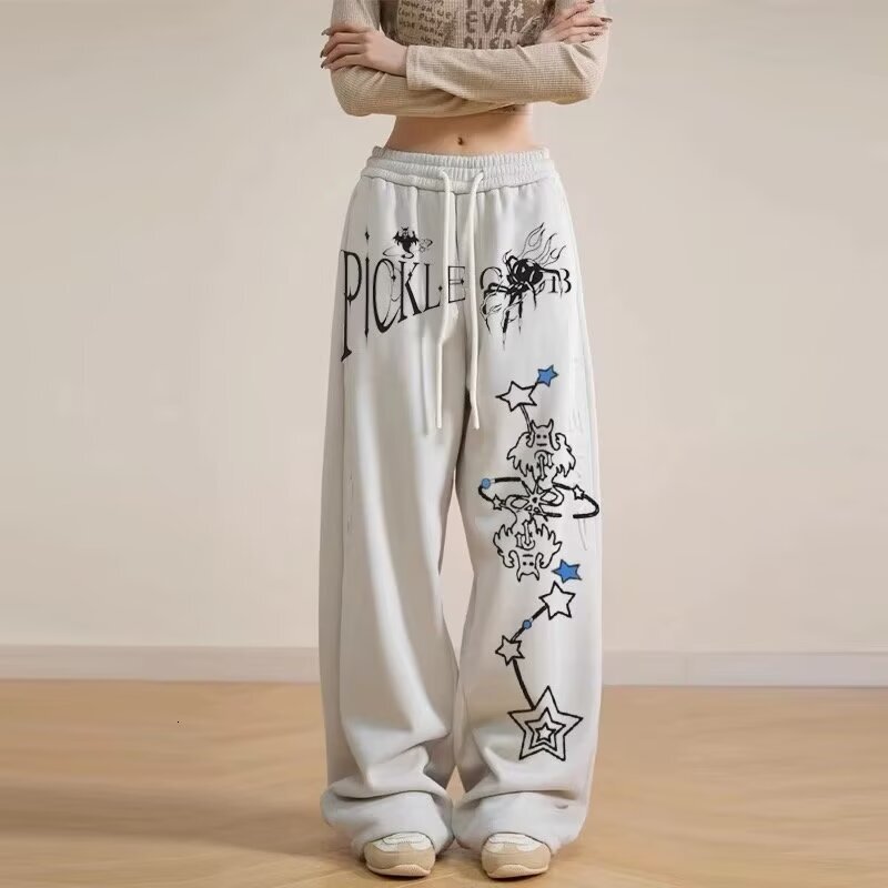 Men's Jazz Dance Women's Hip-Hop Straight Casual Pants Spring Autumn American High Street Cool Wide-Leg Sweatpants - view 5