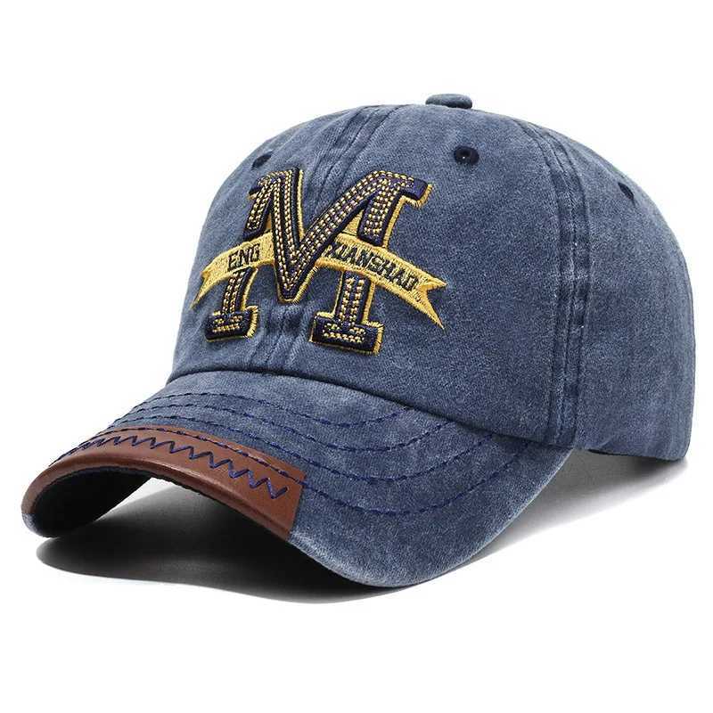 M Letter Embroidery Wash Unisex Baseball Caps Outdoor Adjustable Spring and Autumn Casual Sunscreen Hat M260626 - view 7