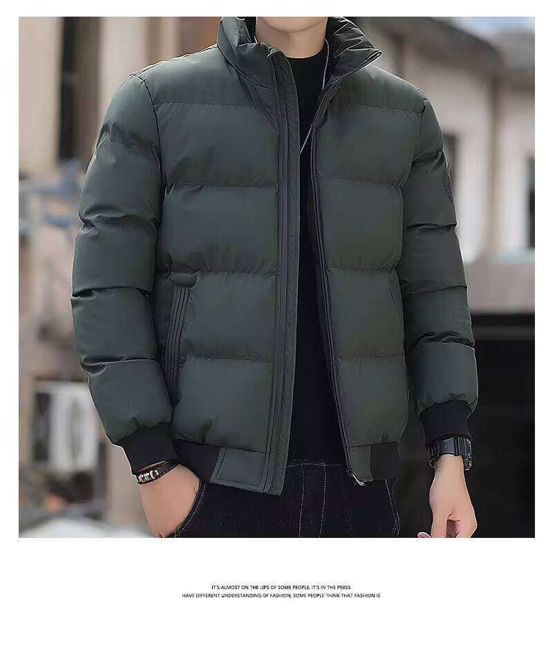 2025 Winter New Solid Color Zipper Down Thick Cotton Jacket Men Trendy Brand Casual Youth Coat Versatile Comfortable Top J260626 - view 3