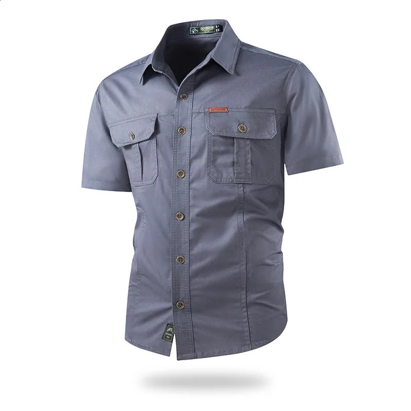 2026 Style American ShortSleeved Cotton Shirt for Men Workwear Outdoor LooseFitting Casual MultiComplimentary 260626 - view 5