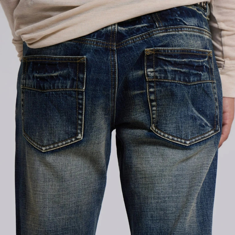 Y2K Vintage Flared Jeans Mid Blue Washed Men Women Bootcut American Hip Hop Distressed Streetwear Unisex Wide Leg Pants 260625 - view 7