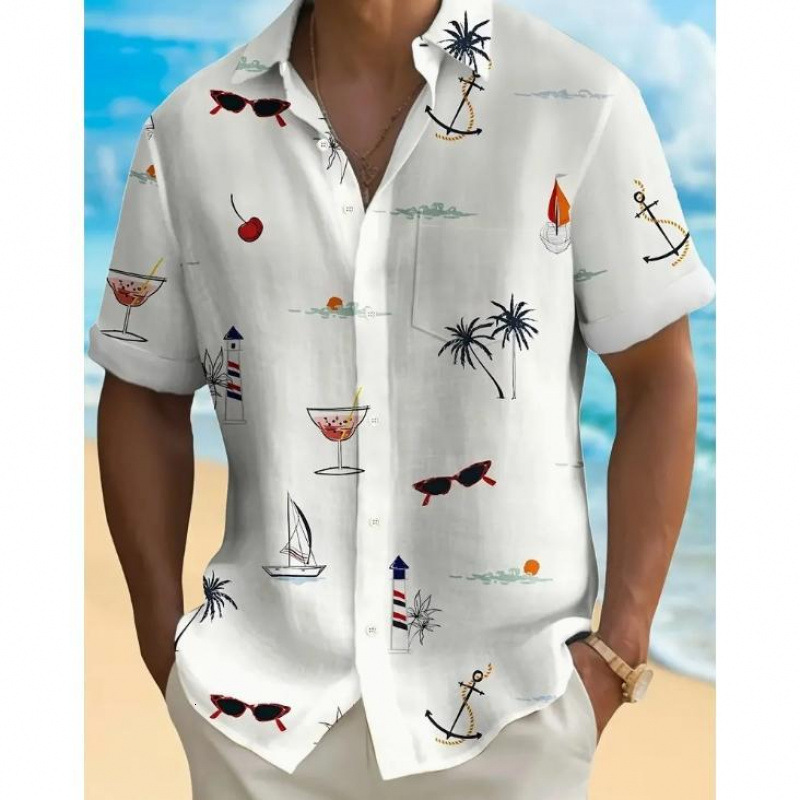 Supports Multi-Platform Dropshipping, Breathable, Quick-Drying, Casual Sports Short-Sleeve 3D Printed Floral Shirt - view 5