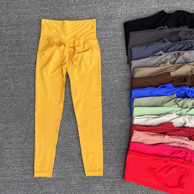 Seamless Sport Yoga High Waist Pants Leggings Sport See Through Yoga Gym Running Quick Dry Pants Scrunch Butt Pants 260626 - view 1