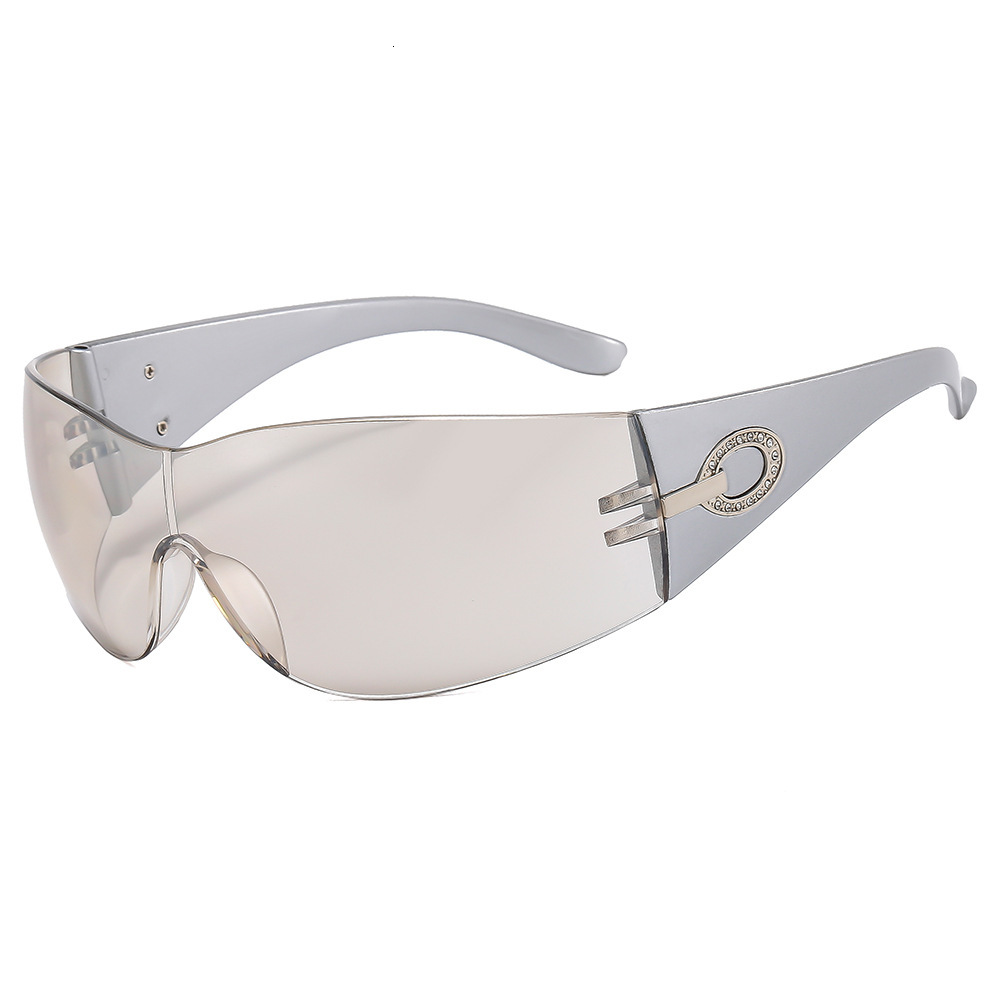 Designer's New Style One-piece Sunglasses European And American Cross-border Personalized Integrated Sunglasses Fashionable Wear Hot Girl Sunglas - view 9