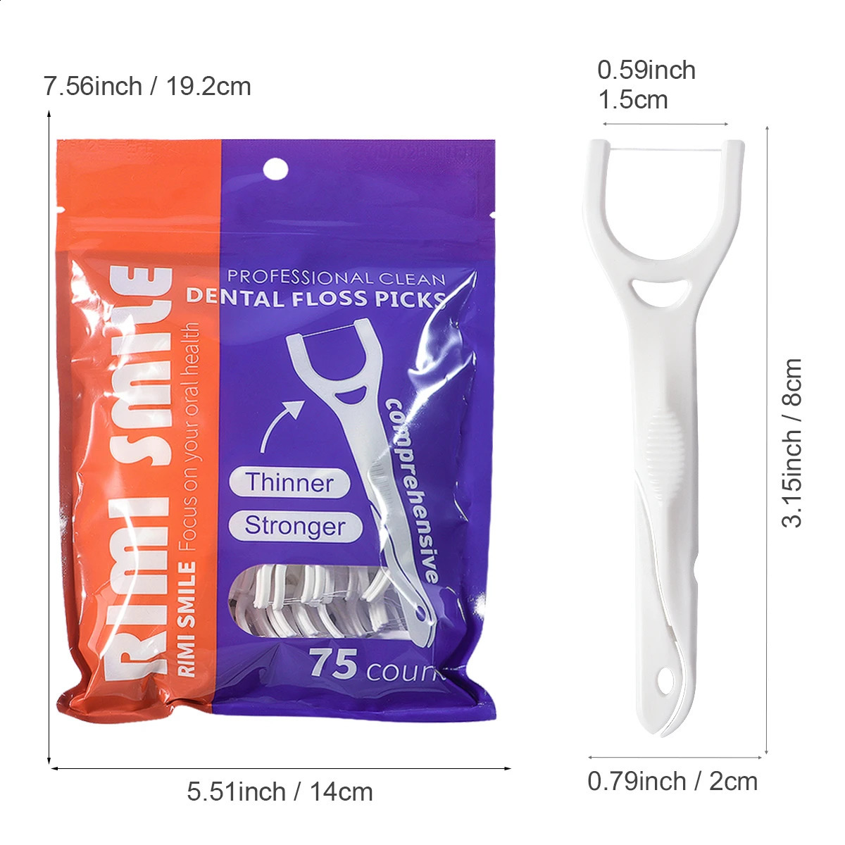 75PCSBAG Posterior Dental Floss Rod Oral Care 260626 - view 4