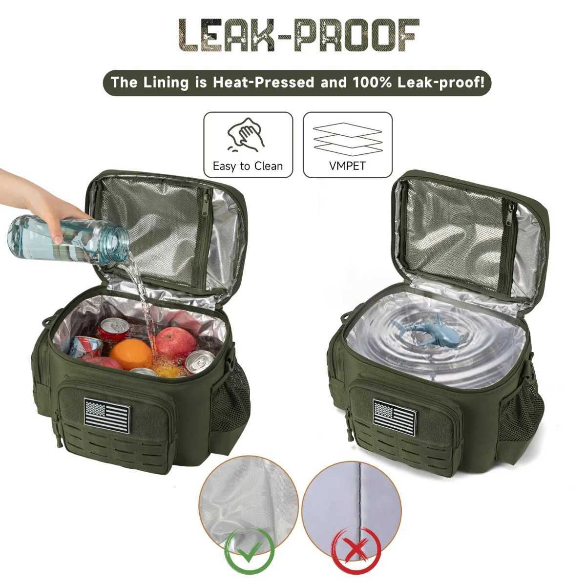 for Box Tactical Men Lunch Outdoor Heavy Duty Lunch Bag Work Leakproof Insulated Durable Thermal Cooler Bag Meal Camping Picnic M260626 - view 6