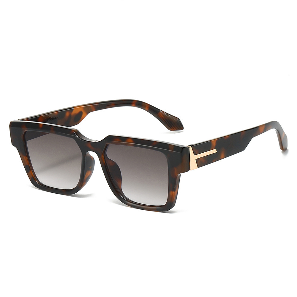 2026 New European And American Simple Fashion Thick Frame Internet Celebrity T-Shape Retro Square Sunglasses For Men - view 5