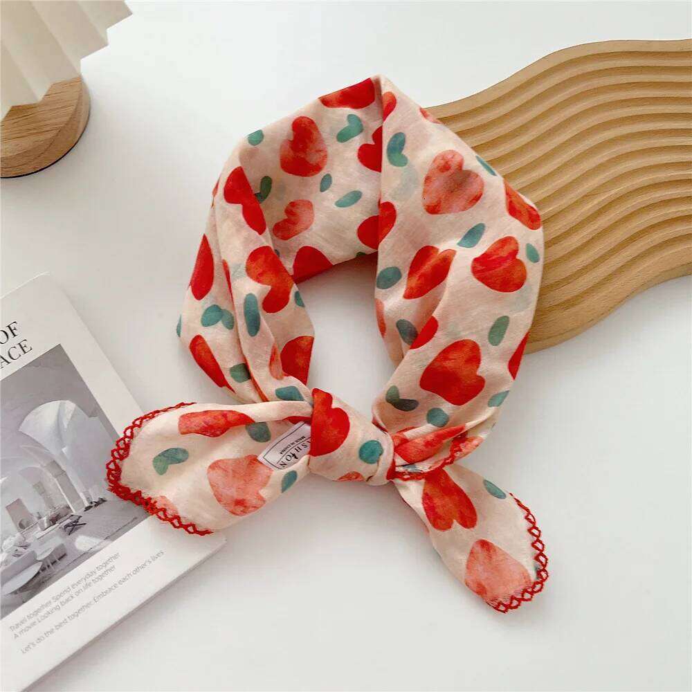 70cm Handkerchief Cotton Neck Scarves For Women Small Neckerchief Bag Scarfs Square Headband Cute Bandana Head Hair Scarf Female 26Y06226 - view 6