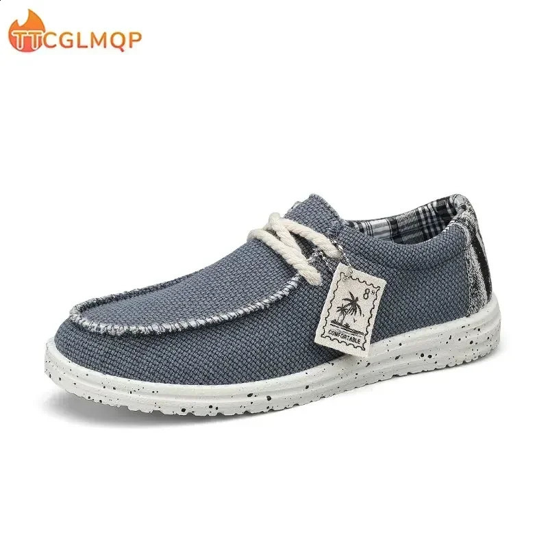 Mens Canvas Shoes Summer Lightweight Breathable Soft Slip on Casual Shoes Fashion Beach Vacation Loafers Men Footwear 260626 - view 6