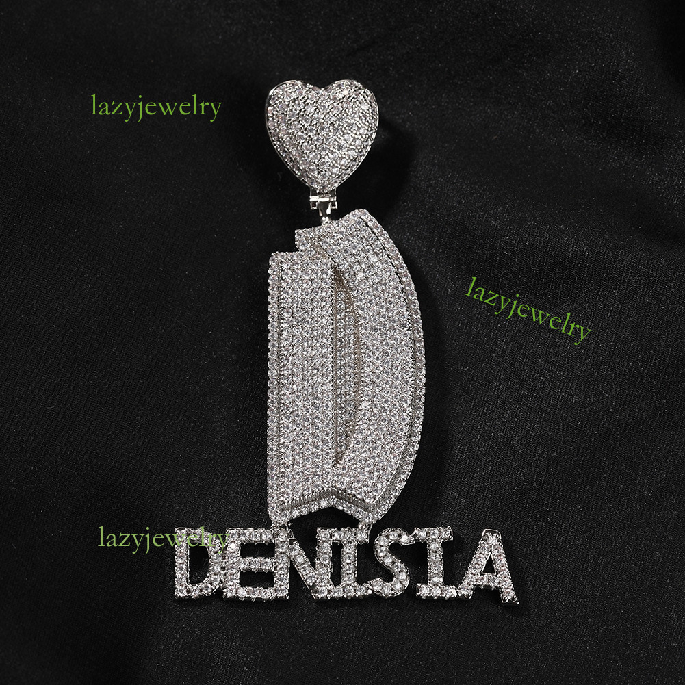 Hip hop new customized silver love button letter necklace inset moissanite tide male street style rap accessories free delivery