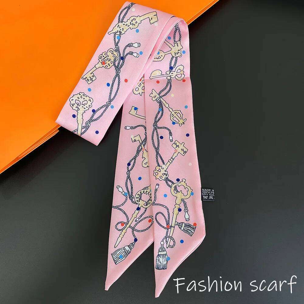Europe 2025 Fashion New National Style Small Nroken Flower Women's Decorative Twill Binding Bag Handle Silk Ribbon Scarf 26Y06226 - view 4