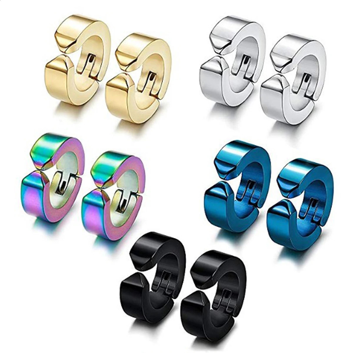 1 Pair of Personalized Punk Stainless Steel MENS Ear Clips 260623 - view 3