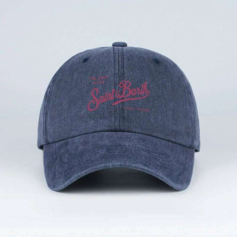 Saint Barth "The Place To Be" Print Washed Baseball Cap Adjustable Unisex Summer Vacation Sun Hat W260626 - view 4
