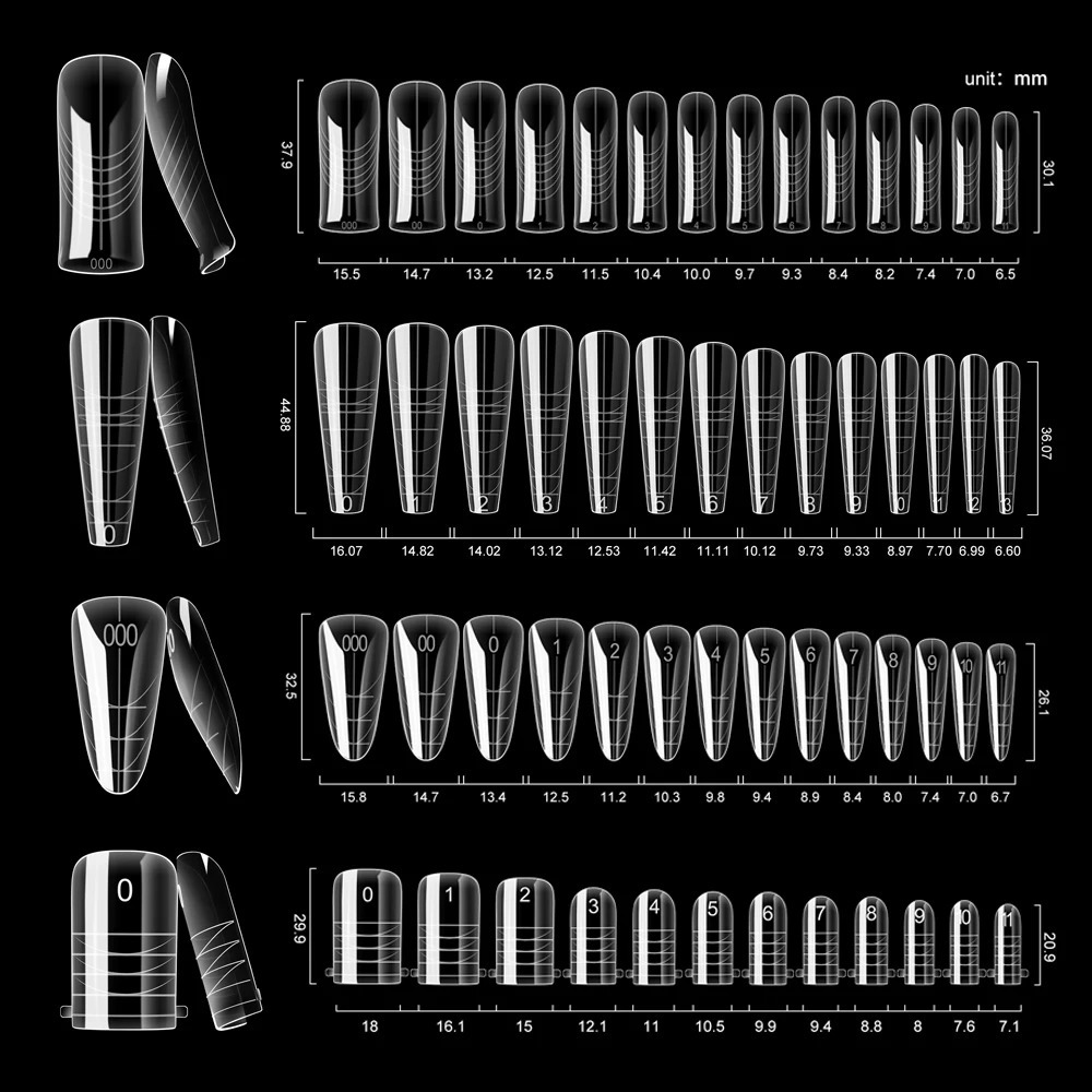 TP 168PCS Plastic Nail Forms for Manicure Full Cover Nail Tips Duet System Dual Forms Reusable Nail Extension Molds 12 Styles 260626 - view 7