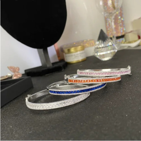 Bright oil painting color treasure bracelet 18K gold-plated rainbow micro-set rock sugar zircon flash diamond hearts and arrows 260626 - view 6