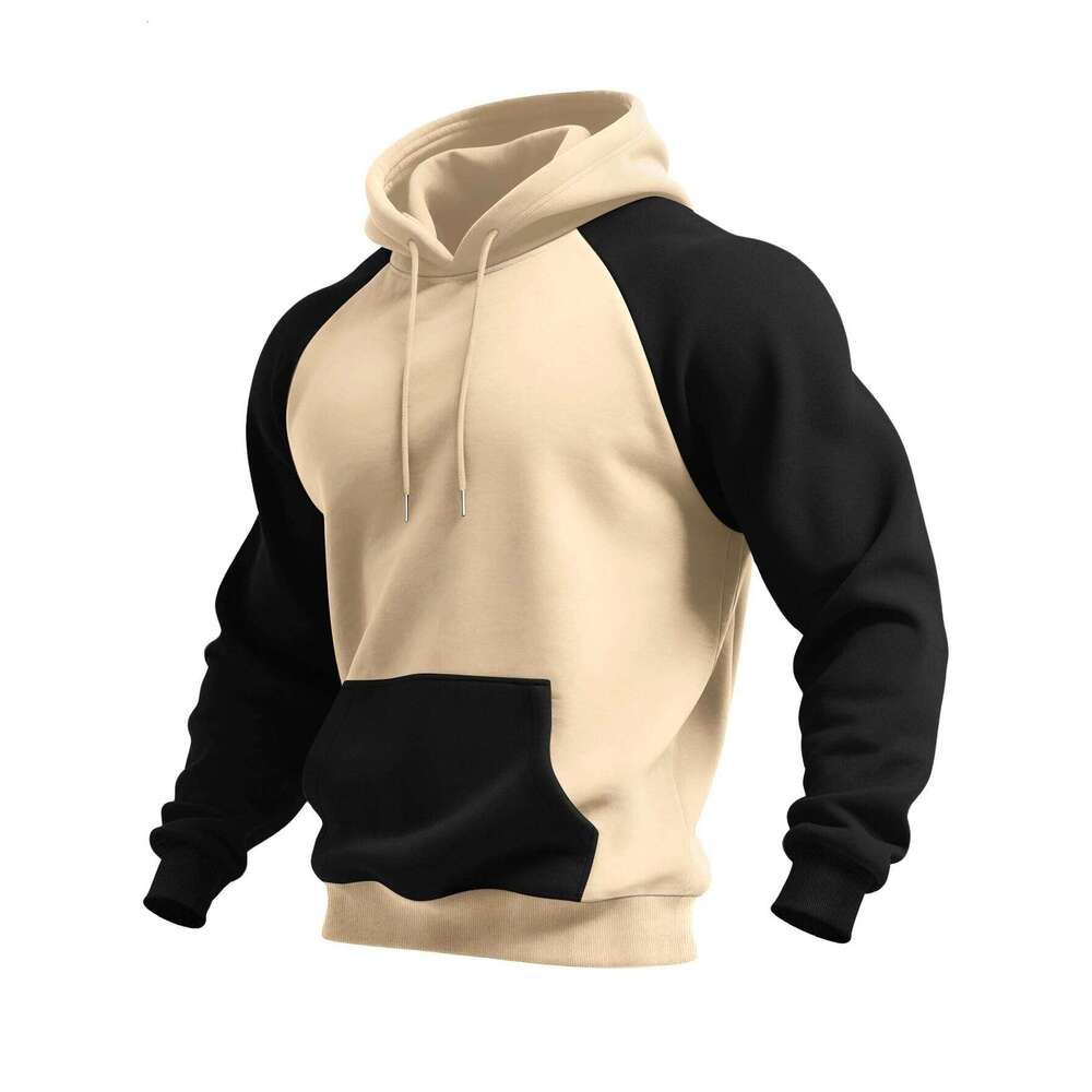 New Autumn Ainter Outdoor Sports Style Raglan Contrast Color Hooded Sweatshirt Fashionable Trendy Versatile Men's Tops W260626 - view 7