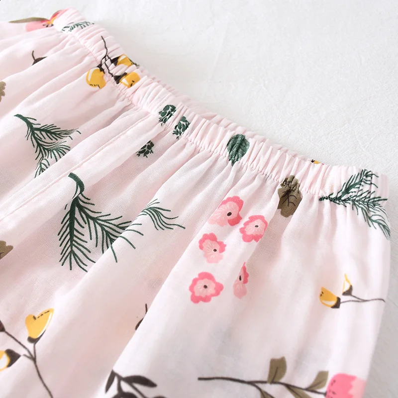Threepiece Japanesestyle pajama spring and summer autumn 100 cotton gauze shortsleeved shorts trousers suit ho 260625 - view 7
