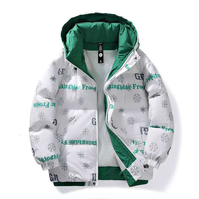 Mens Couple Fashion Cotton Padded Jacket Winter Thick Fleece Lined Hooded Coat Streetwear Parka Outerwear J260626 - view 4