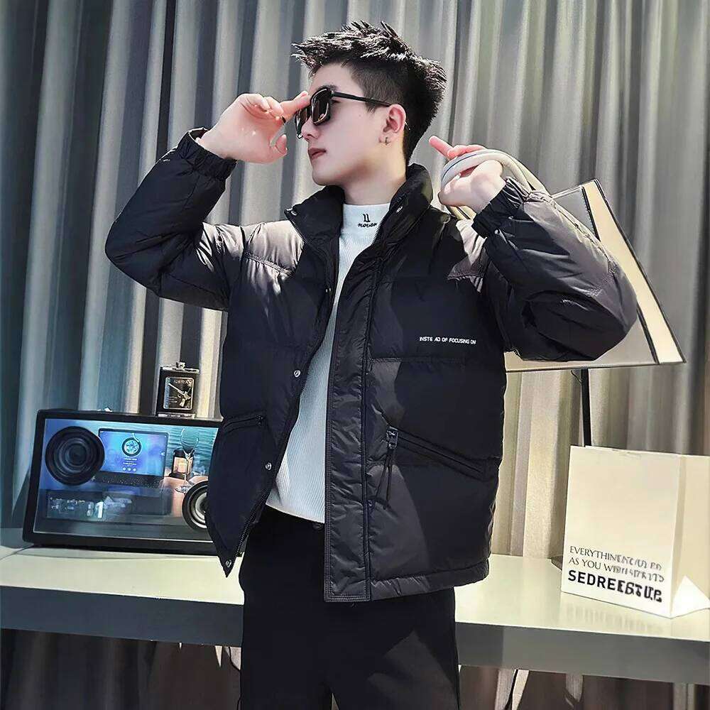 Fashion Down Streetwear Short Puffer Coat Men's Thick Warm Outerwear Winter Jacket Men Windproof W260626 - view 5