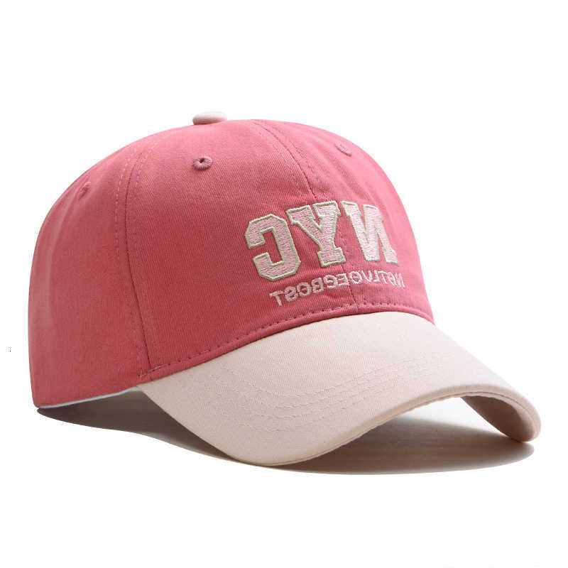 Letter Baseball Color-Block Embroidered Fresh Style Soft Top Couples Outdoor Sun-Proof Visor Hat M260626