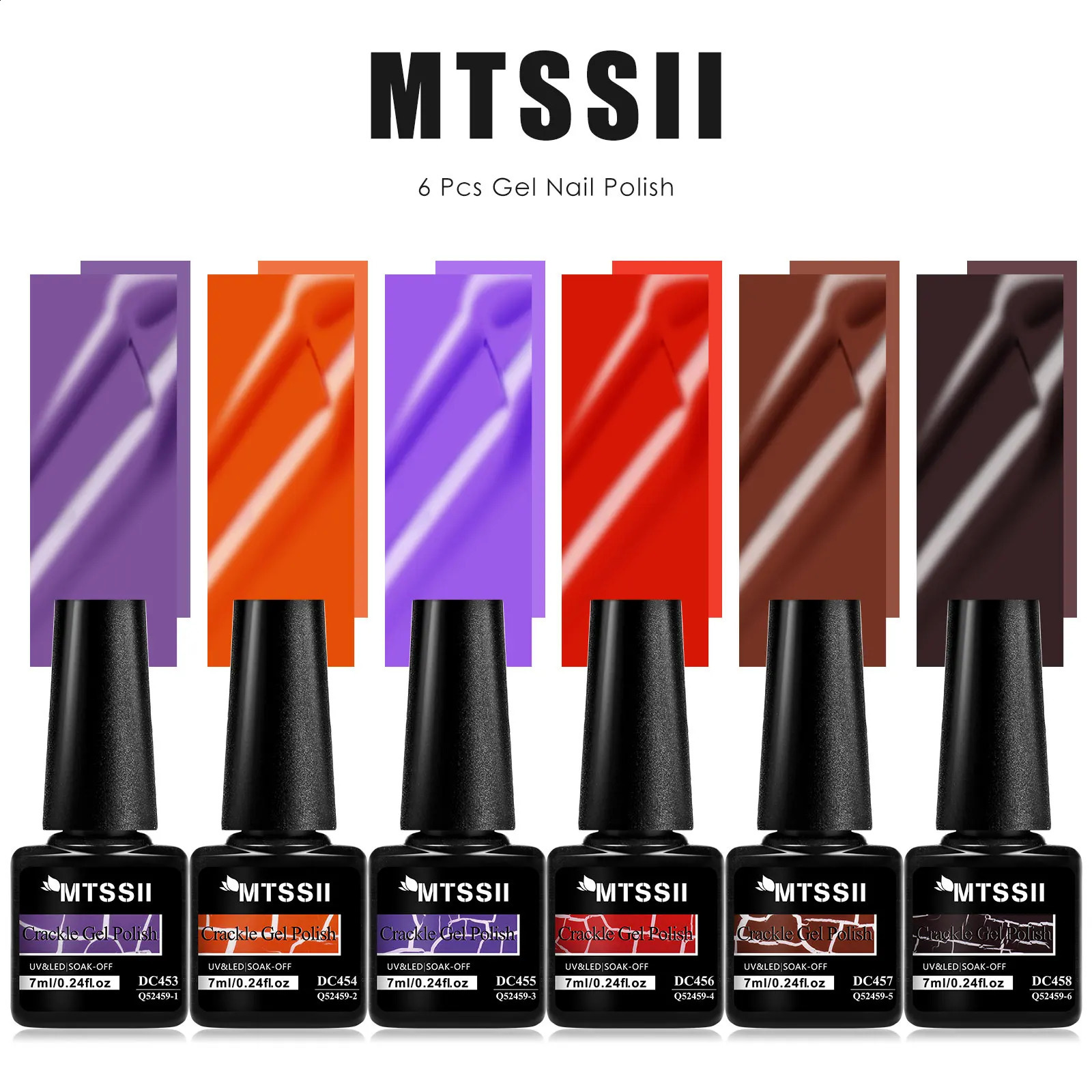 6pcs Crackle Gel Nail Polish Set Cracking Nail Lacquer Quick Dry Nail Art Varnish Semi Permanent Soak Off UV Gel Nail Supplies 260626 - view 4