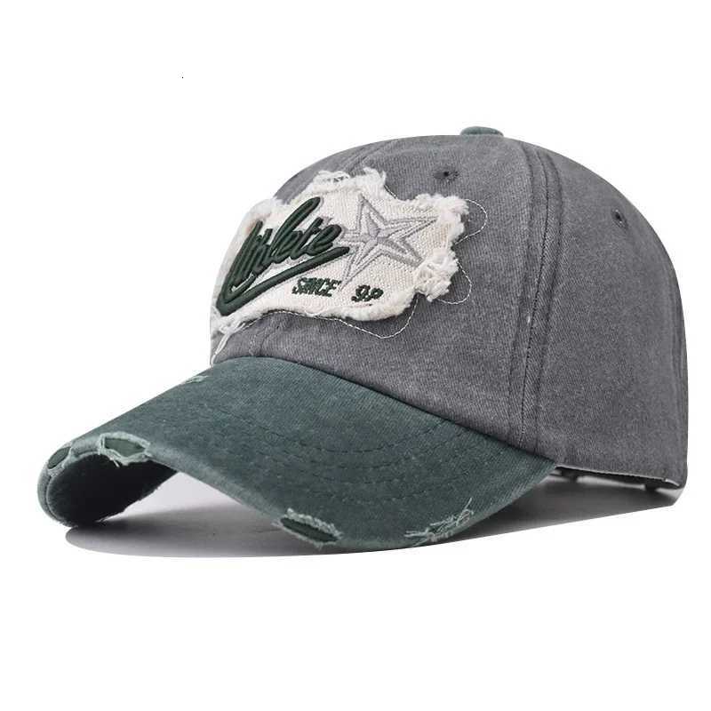Star Embroidered Letters Baseball Five-pointed Hats New Unisex Sunshade Broken Versatile PATCH Fashion Color Block Peaked Caps b M260626 - view 4