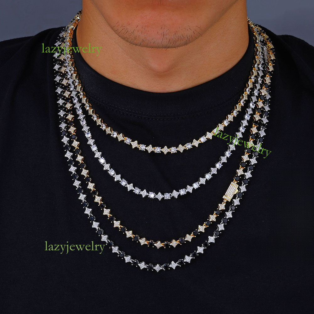 Diamond set moisanite star tennis chain 6mm ice crystal ladies fashion jewelry accessories designer custom street trend daily wear - view 4