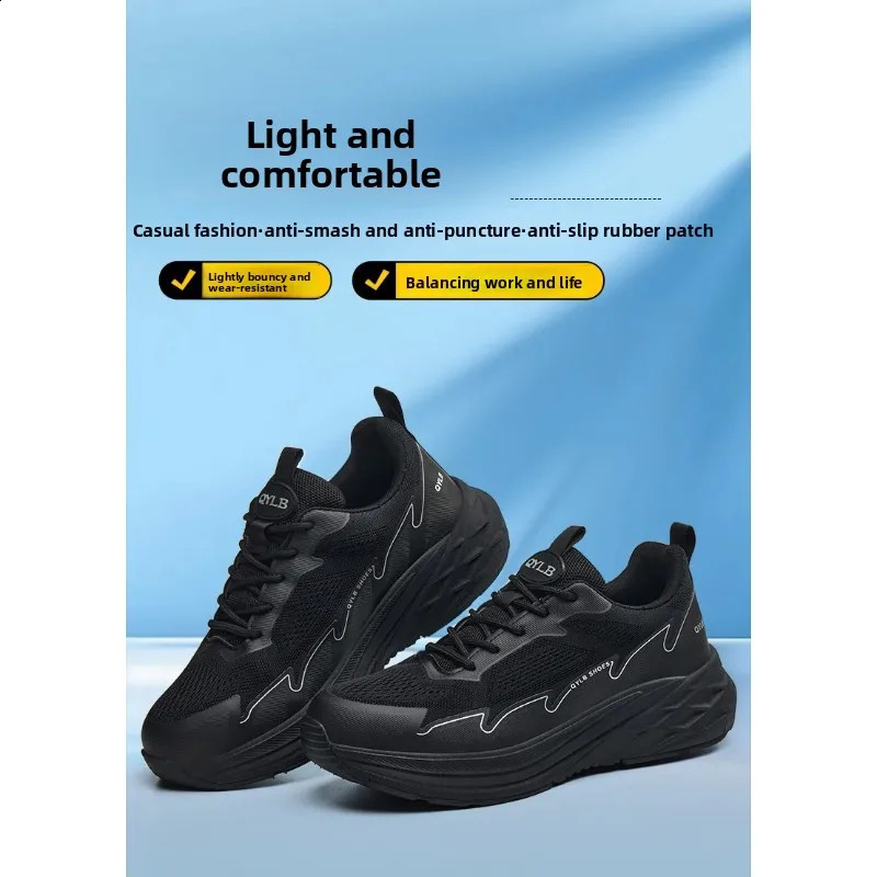 Protective work sneakers with plastic toe lightweight shoes for men industry anti puncture Work Boots nonslip safety 260624 - view 5