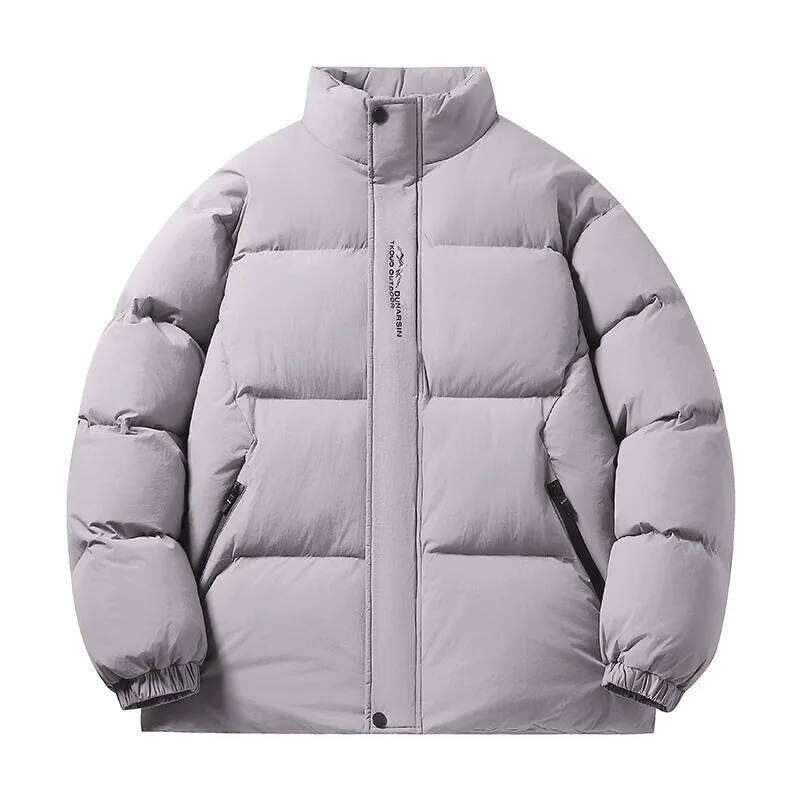Outdoor Mountaineering Down Jacket Winter Fashion Solid Color Comfortable Versatile Youth Men's Stand-up Collar Cotton Coat W260626 - view 4