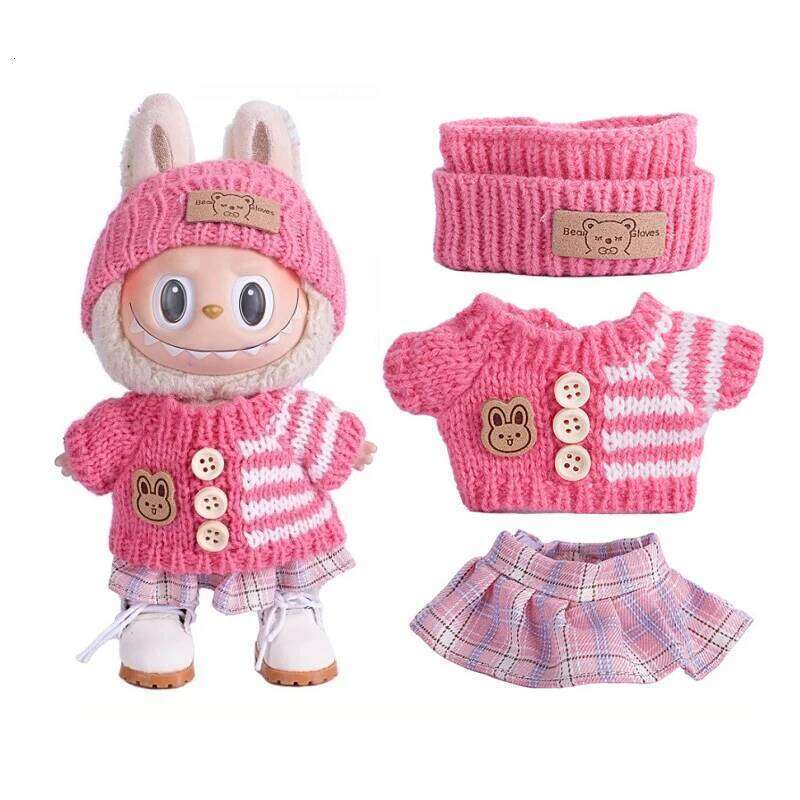 accessories Sitting Party Series Classic Dress Grid For outfit Kid Gift Labubu clothing labubu clothes 26Y0626 - view 5