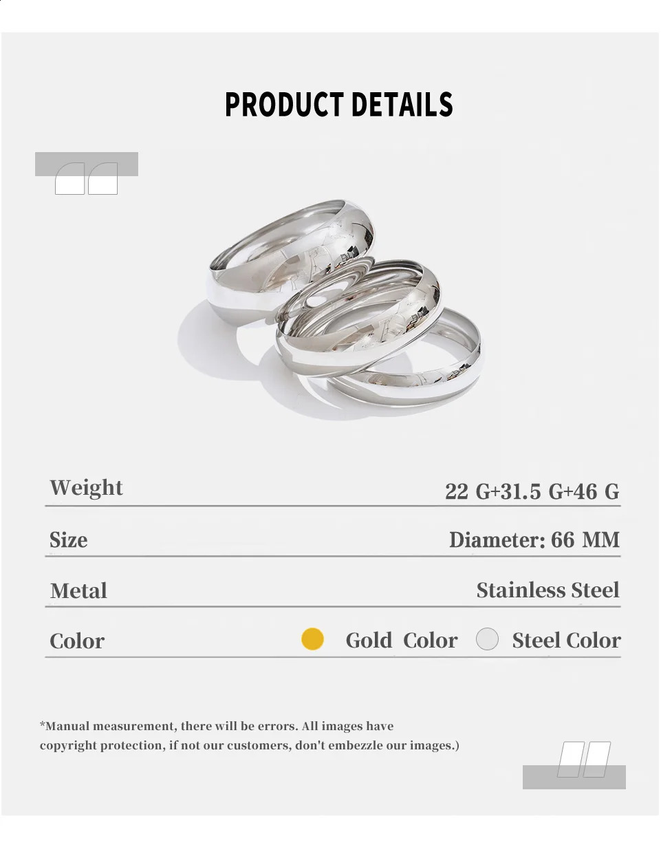 NiNice Stainless Steel Bracelet with Smooth and Fashionable n Personalized Heavy Industry and Simple Jewelry Gift260624 - view 7