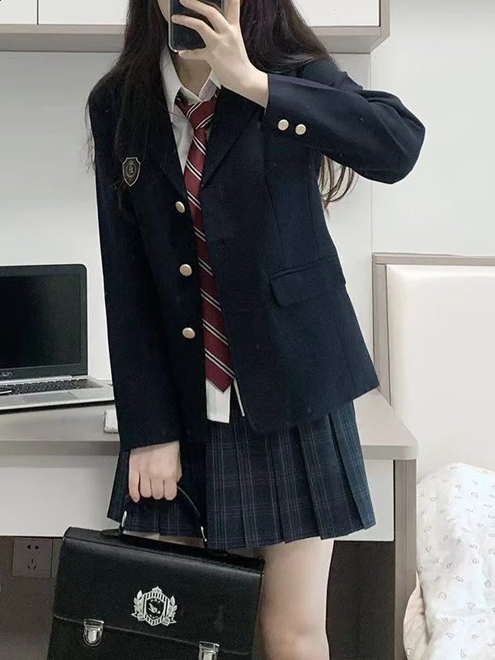 Japanese Jk Uniform Blazers Women Harajuku Epaulet Sweet Preppy Fashion Suit Jacket Fall Student Casual Button 3D Decorate Coats 260626 - view 7