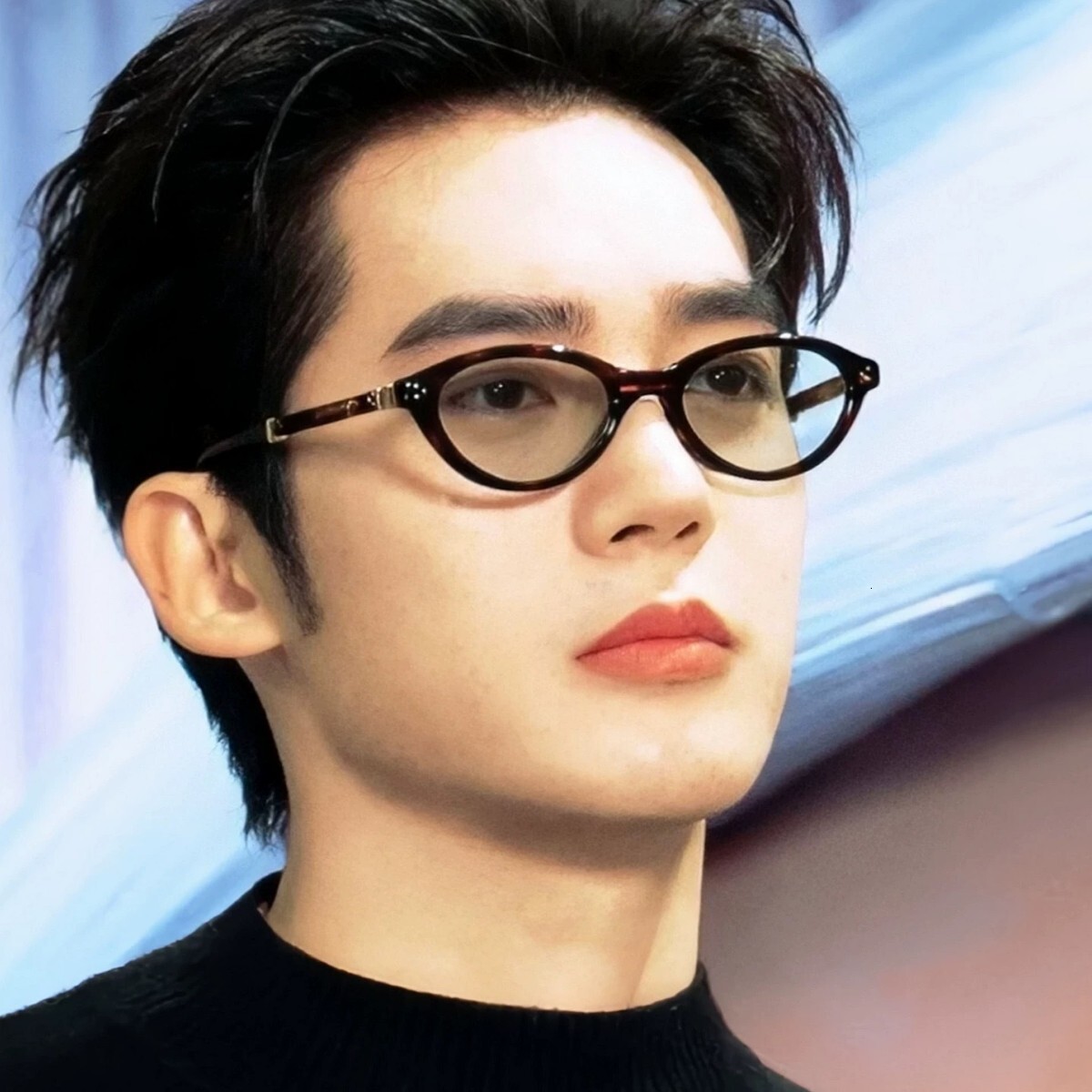 Korean-Style Cat-Eye Oval Nerd Black For Women, Trendy Tortoiseshell Retro Old Money Style Tr90 Frame Polarized Glasses Small Frame Glasses Retro Fash - view 5