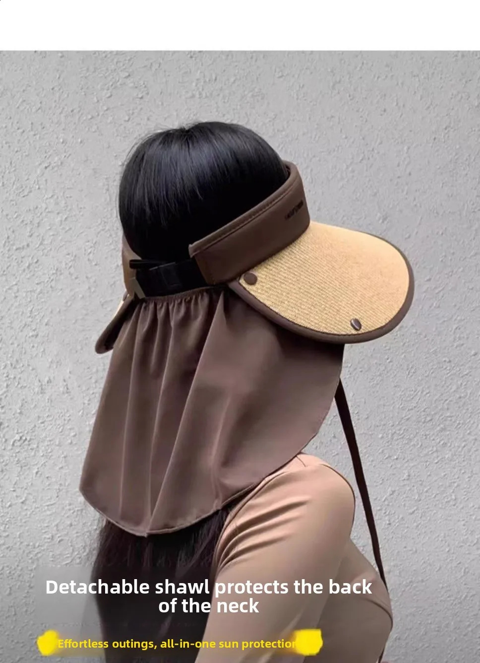 Summer Womens Big Brim Vinyl Empty Top Hat Foldable Riding Sun Hat Removable Sunscreen Hat 260625 - view 7