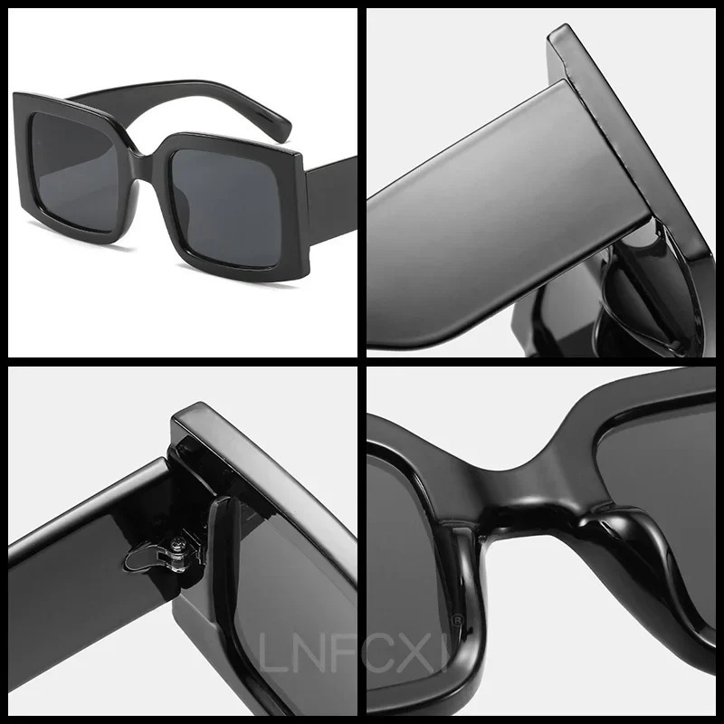 JNPCXI Beige Vintage Rectangle Women Sunglasses Ins Fashion Blue Light Tea Eyewear Men Trending Sun Glasses Shades UV400 260626 - view 7