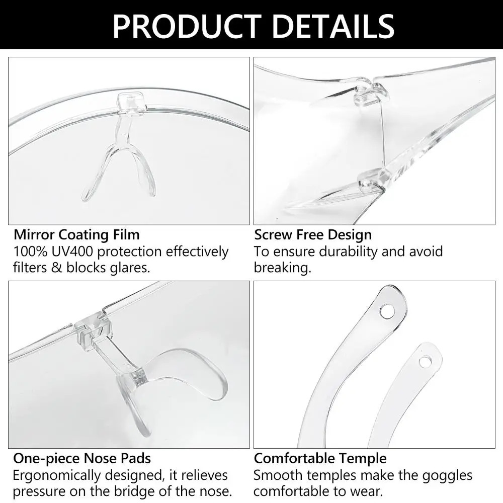Protective UV 400 Full Face Cover Visor Sunglasses Safety Glasses Anti-Fog Goggles 260626 - view 6