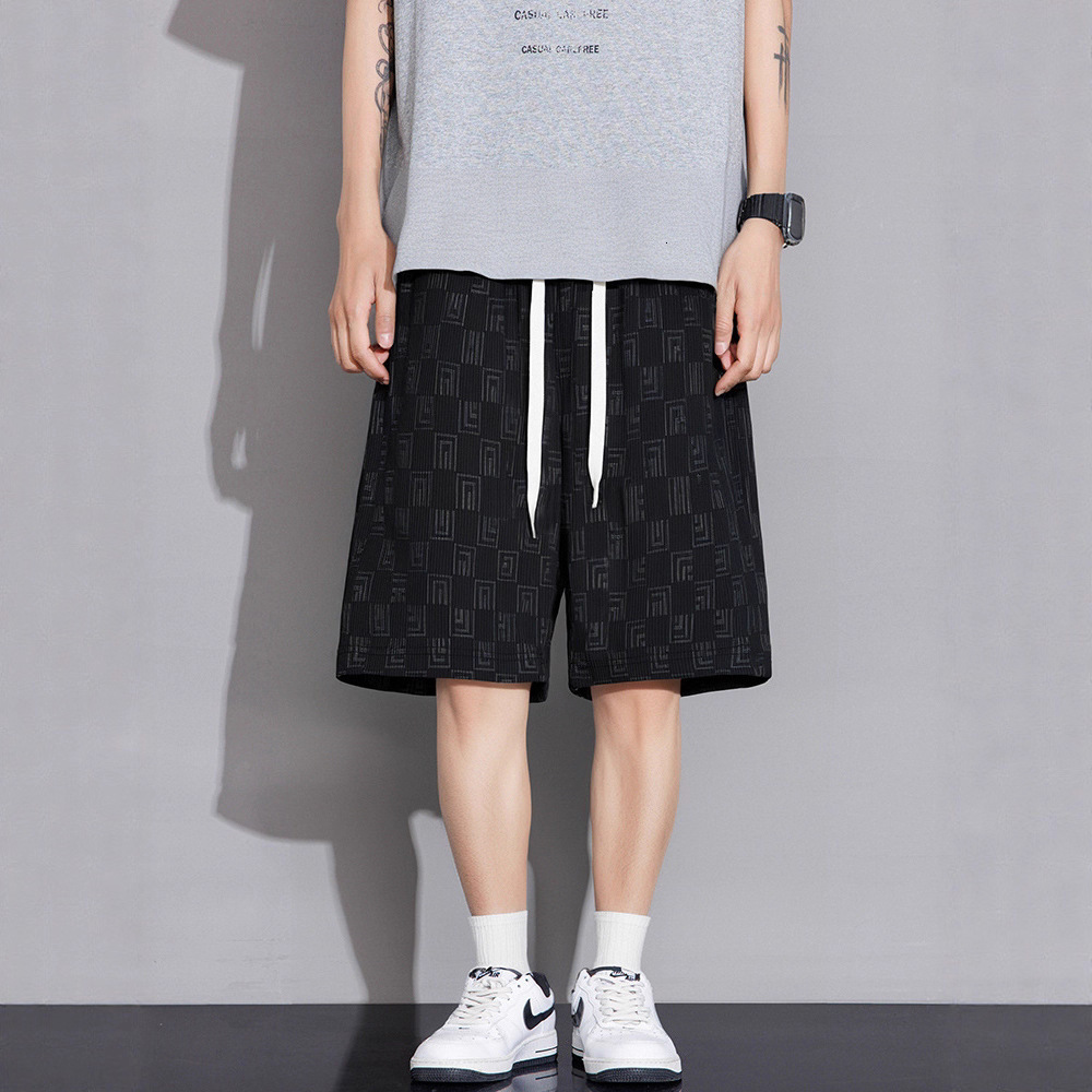 Men's Summer Plus Size Casual Young And Middle-Aged Men, Fashionable Ice-Feel Mid-Length Pants, Extra Large Trendy Five-Inch Shorts For Men - view 5