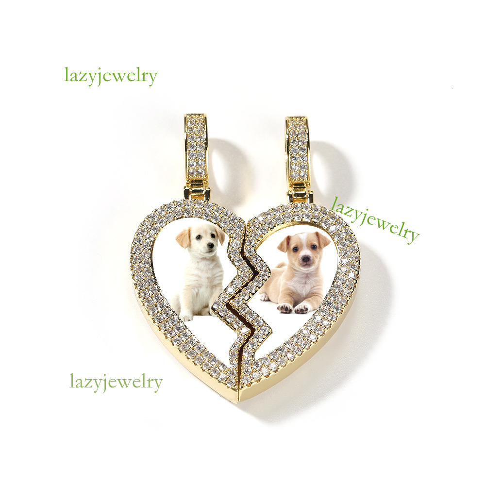 Hip hot new magnet set diamond moissanite love photo pendant necklace fashion personality DIY photo pendant for men and women - view 6