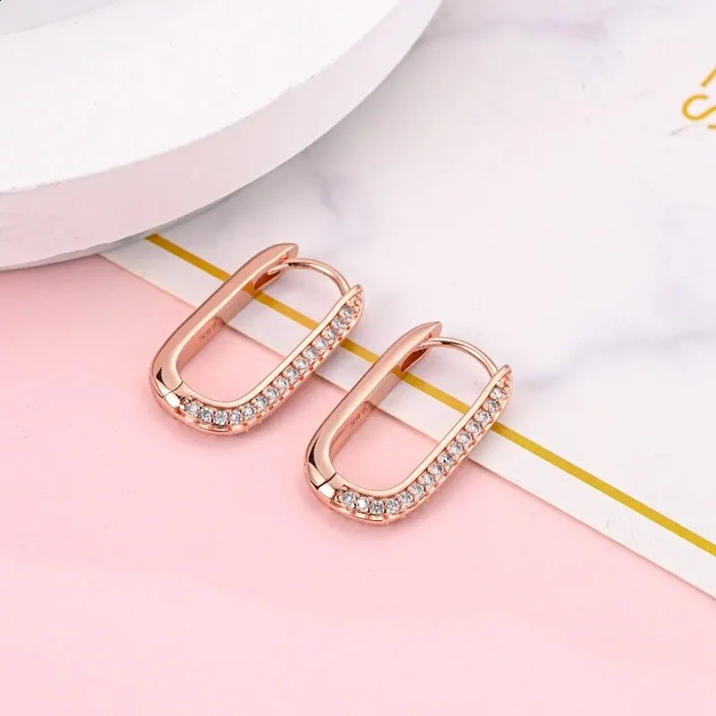 925 Sterling Silver Heart Hoop Earrings Inlaid Zircon CZ Infinity Love Golden Earrings For Women Wedding Gift Jewelry 260626 - view 4