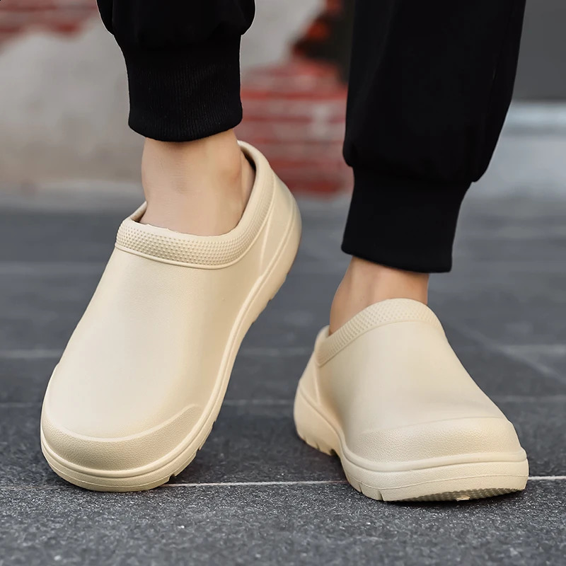 Mens Chef Shoes Anti Slip Oil Resistant Dirt Resistant Shoes Kitchen Work Shoes Quick Dry Rain Shoes Large Size Breath Clogs 260626 - view 4