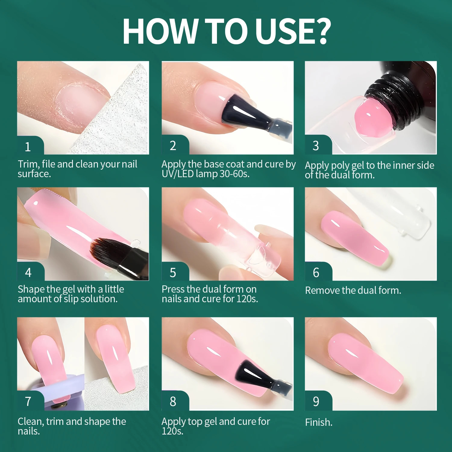 Nailpop 150pcs Nail Dual Form Full Cover Set Quick French Manicure Effect 15 Sizes Reusable False Nail Templates for Salon Home 260626 - view 6
