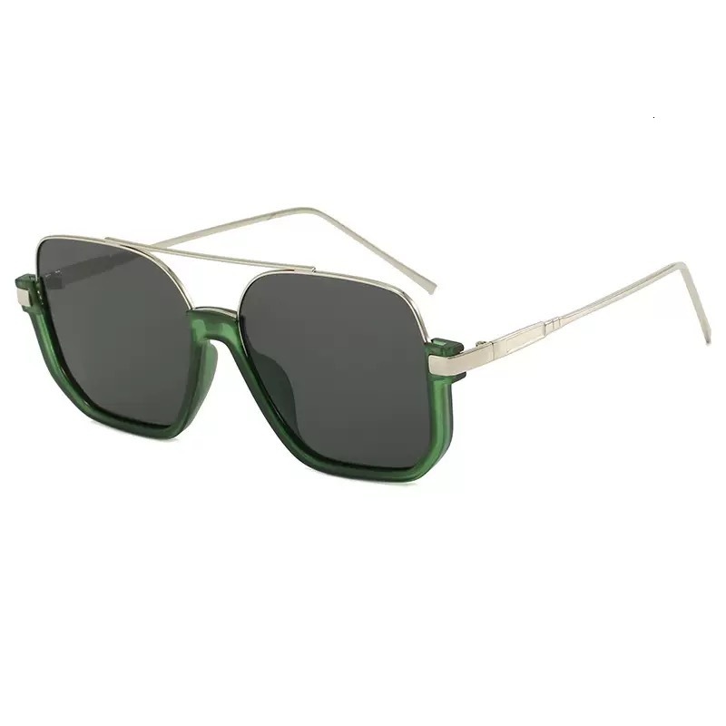 2026 Designer European And American Luxury Large Frame Sunglasses New Fashionable Large Frame Sunglasses Premium Double Beam Anti UV Retro Plain Glass - view 8