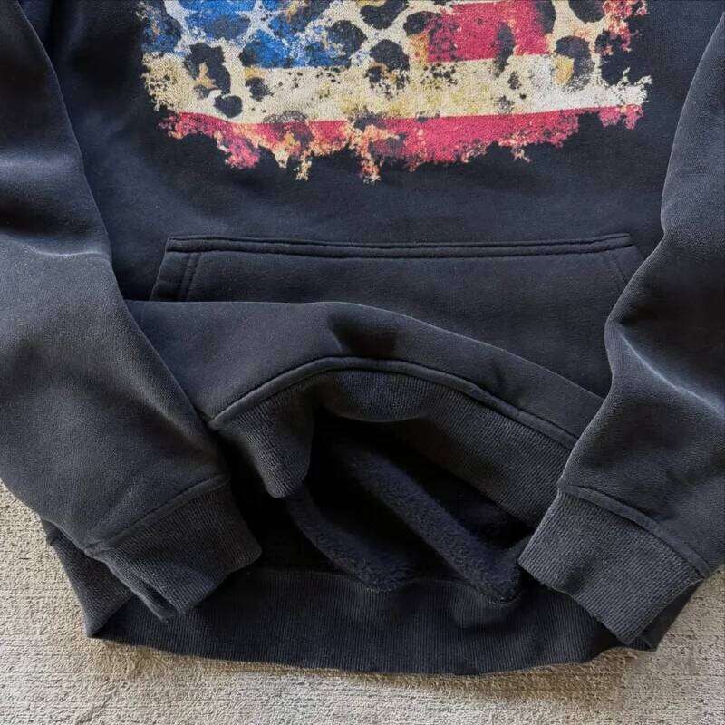 Y2K Retro Harajuku Graphic Hoodie Nostalgia American Flag Spotted Streetwear Oversized Pullover Casual Men Women Punk Sportswear W260626 - view 4
