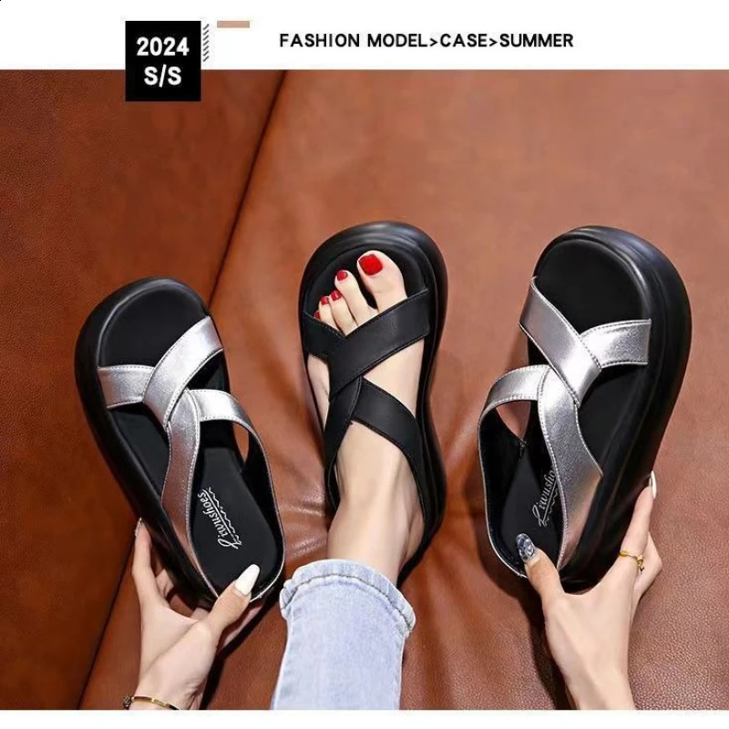 Womens Beach Sandals Thick Bottom Soft Sole Dress Fashionable Summer Platform Outdoor Slippers Sandalias De Mujer 260616 - view 7