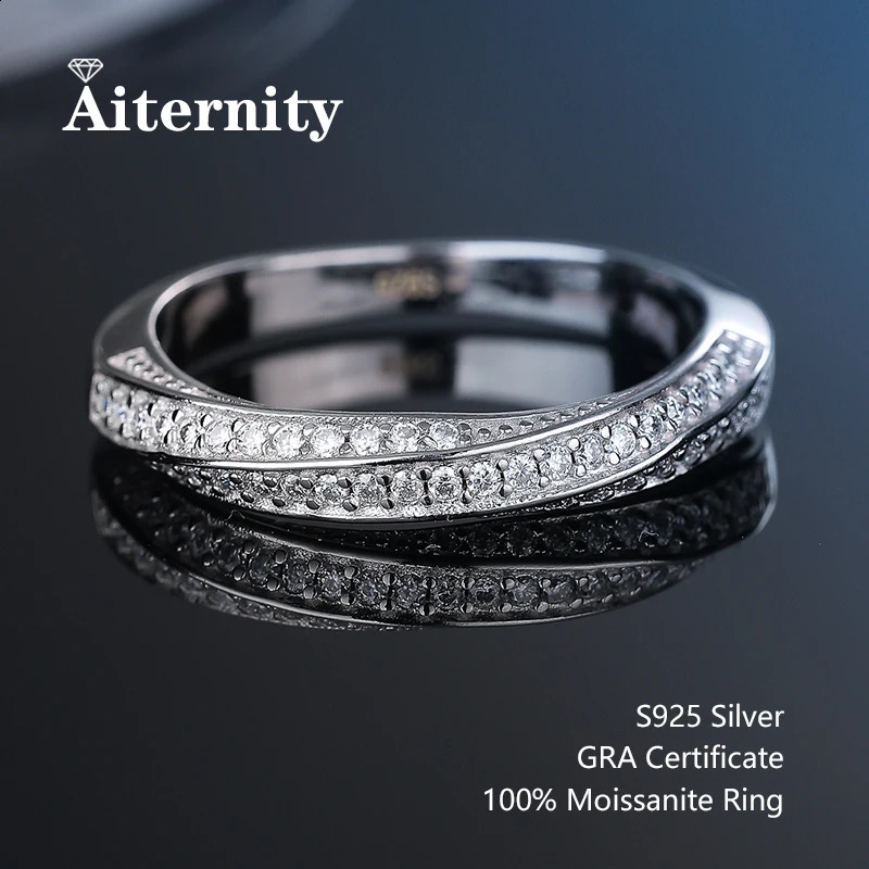 100 Pass Diamond tester Pen Ring Matching Wedding Diamond Band for Women 925 Sterling Silver Female Single Tail Ring260624
