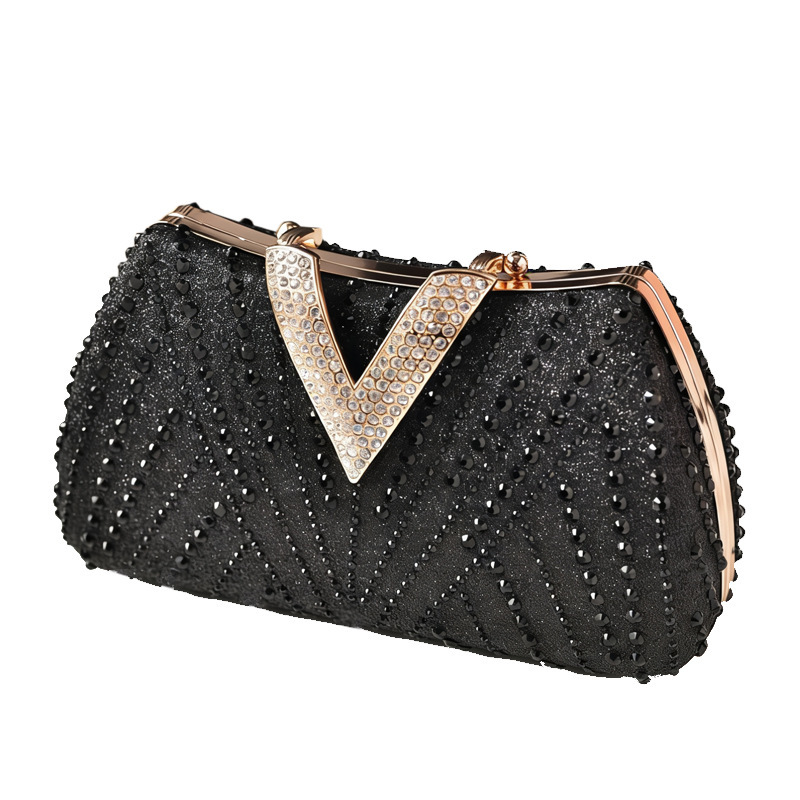 New evening diamond-embellished banquet dress hot-stamped rhinestone luxury party bag, cross-border fashion clutch bag manufacturer GLAMOR - view 6