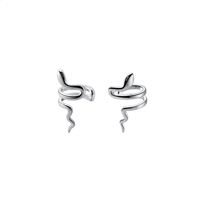 1Pcs Fashion Silver Color Snake Ear Clip Earrings for Women Men Punk Non Piercing Cuff Jewelry 260623 - view 7