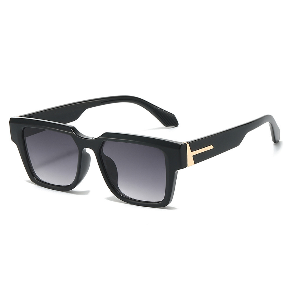 2026 New European And American Simple Fashion Thick Frame Internet Celebrity T-Shape Retro Square Sunglasses For Men